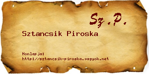 Sztancsik Piroska névjegykártya